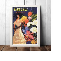 veracruz vintage poster - retro decor poster -