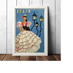 spain vintage travel poster - retro decor poster
