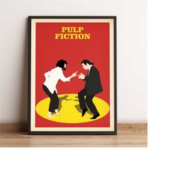 pulp fiction poster, john travolta wall art, quentin