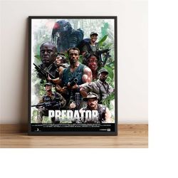 predator poster, arnold schwarzenegg wall art, carl weathers