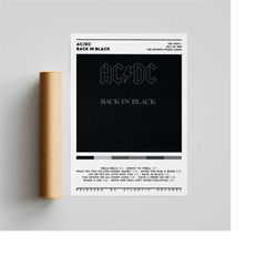 ac/dc - back in black album poster /