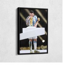 lionel messi of argentina kisses the world cup