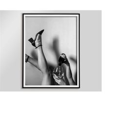 high heels woman pouring wine in glass poster,