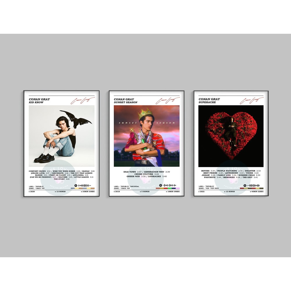 Set Of 3 Conan Gray Poster Conan Gray Poster Album Cover Poster Music Print Album Print Home Wall Decor Poster Print Gift Idea 1.jpg