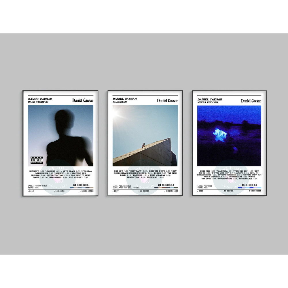 Set Of 3 Daniel Caesar Poster  Daniel Caesar Poster  Album Cover Poster  Music Print  Album Print  Music Wall Decor  Music Gift Idea 3.jpg