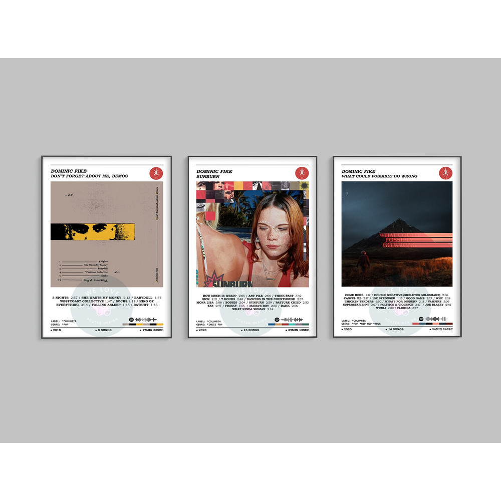 Set Of 3 Dominic Fike Poster Dominic Fike Poster Album Cover Poster Music Poster Album Print Music Gift Idea Home Wall Decor 4.jpg