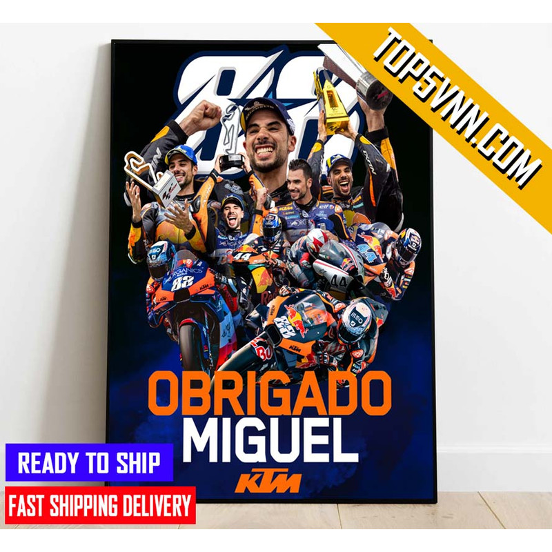 Obrigado Miguel Oliveira 88 Red Bull KTM Factory Racing Poster Canvas.jpg