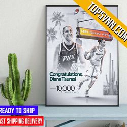 official congrats diana taurasi 10000 career points new design poster canvas
