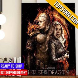 official house of the dragon poster with henry cavill and elizabeth olsen fans poster canvas