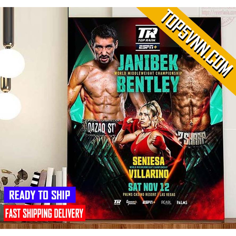 Official Janibek Vs Bentley In World Middleweight Championship Fans Poster Canvas.jpg