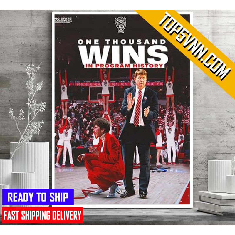 Official NC State Basketball 1000 Wins In Program History Poster Canvas.jpg