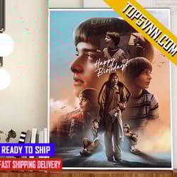 official noah schnapp character series stranger things happy 18th birthday fans poster canvas