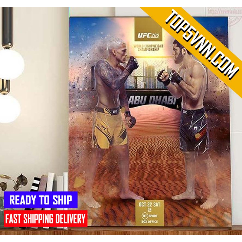 Official UFC 280 Poster Oliveira Vs Makhachev Gift Poster Canvas.jpg