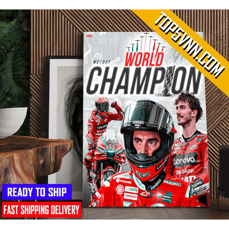 PECCO BAGNAIA 2022 MOTOGP WORLD CHAMPION POSTER CANVAS.jpg