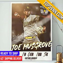 premium the san diego padres joe musgrove 2022 mlb wildcard style art gift poster canvas
