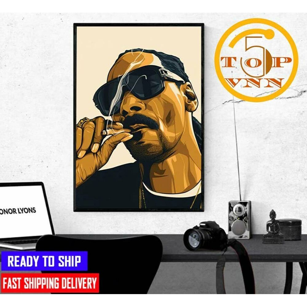 Rapper Snoop Dogg Smoking Poster Canvas Home Decoration.jpg