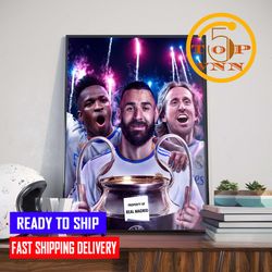 real madrid win uefa champions league 14 poster canvas home decoration