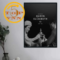 rip elizabeth ii queen legend british crown poster canvas