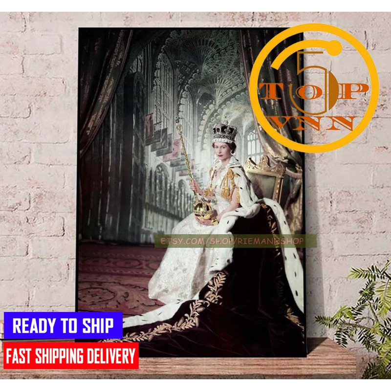 RIP Queen Elizabeth Commemorative Portrait 1926-2022 Poster Canvas.jpg