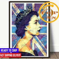 rip queen elizabeth ii 1926 2022 vintage poster canvas