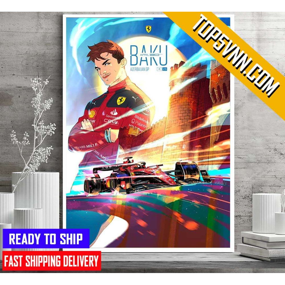 Scuderia Ferrari Azerbaijan Grand Prix 2023 Poster Canvas.jpg