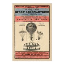 1885 hot air balloon sport aeronautique historic advertising