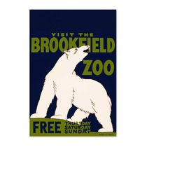 1930s visit the brookfield zoo polar bear vintage