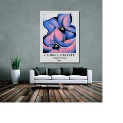 georgia o'keeffe poster - purple petunia - wall