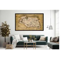 framed the elder scrolls canvas map, skyrim map