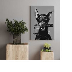 doberman luxury fashion canvas, wall art, designer poster,