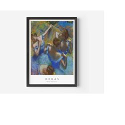 edgar degas, blue dancers, mid-century art poster, famous