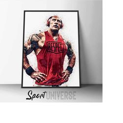 dwayne johnson poster the rock canvas print wall