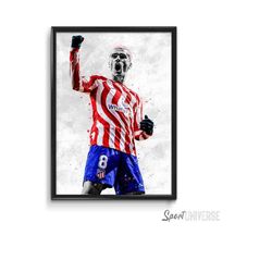 antoine griezmann poster griezmann print atletico madrid art