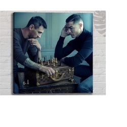 messi & ronaldo chess poster | lionel messi