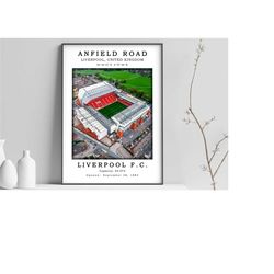 liverpool fc poster, anfield road stadium poster, football