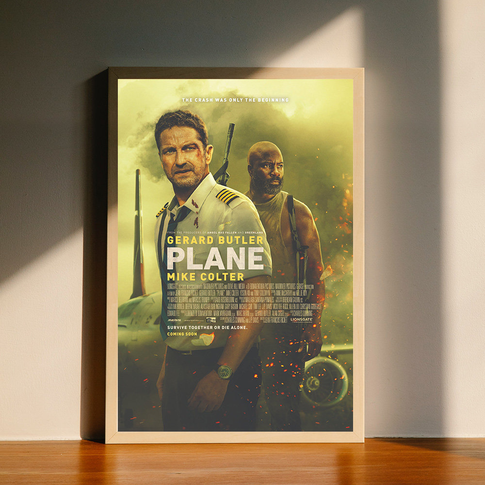Plane 2023 Movie Canvas Poster, Wall Art Decor, Home Decor, No Frame.jpg