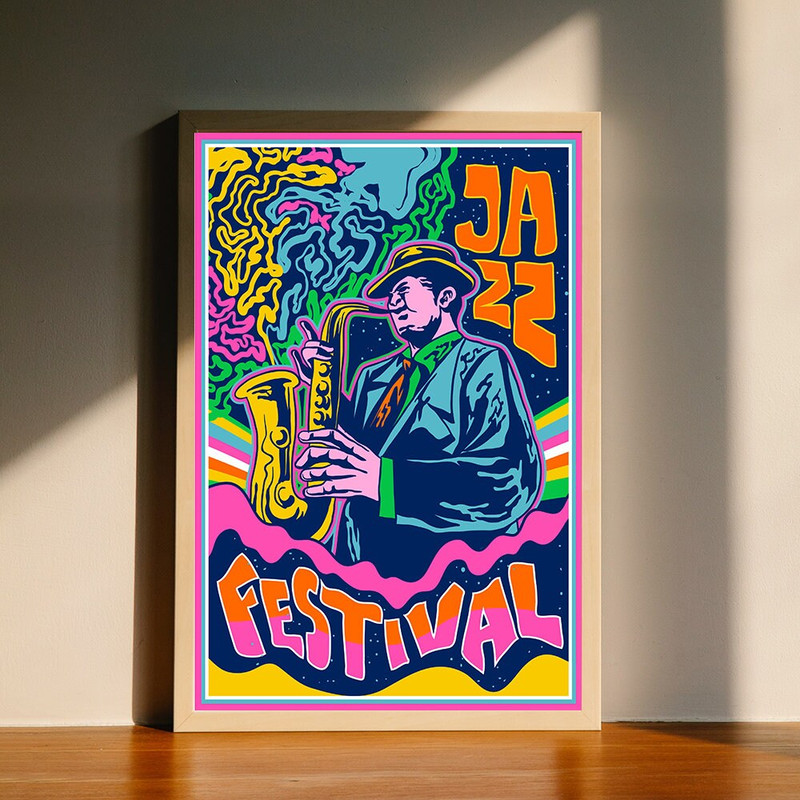 Psychedelic Concert Poster Jazz Music Canvas Poster, Wall Art Decor, Home Decor, No Frame.jpg