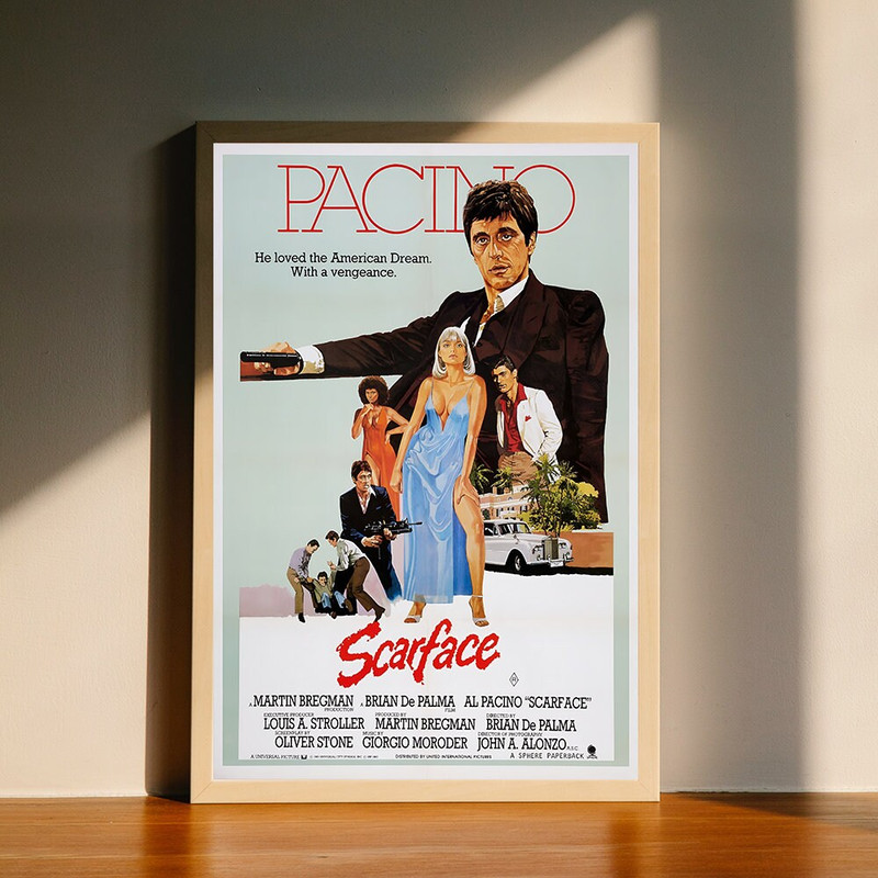 Scarface V1 Retro 80s Movie Canvas Poster, Wall Art Decor, Home Decor, No Frame.jpg