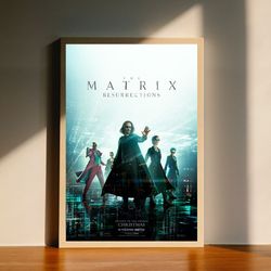 the matrix resurrections movie canvas poster, wall art decor, home decor, no frame