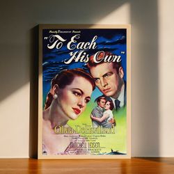 to each his own 1946 movie canvas poster, wall art decor, home decor, no frame
