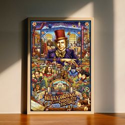 willy wonka and the chocolate factory canvas poster, wall art decor, home decor, no frame