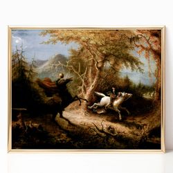 legend of sleepy hollow headless horseman john quidor moody dark academia canvas print poster framed gothic vintage vict