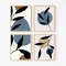 Minimalistic Leaves Set of 4 Abstract Geometric Boho Cream Ivory Blue Modern Trendy Living Room Decor Wall Art Canvas Framed Printed Poster.jpg