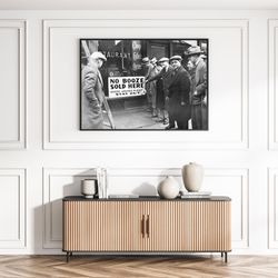Prohibition Black and White Vintage Photography Wall Art Wine Beer Lover Gift Canvas Framed Bar Cart Decor Bartender Pos