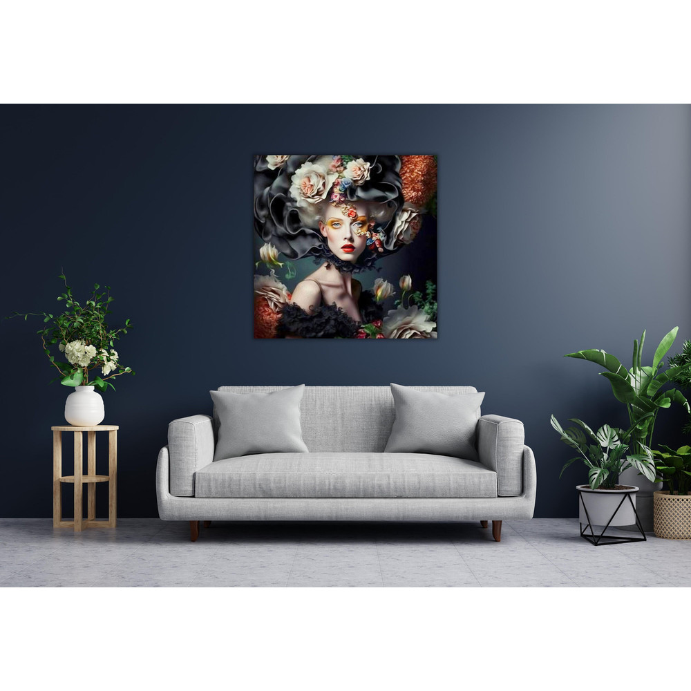 Abstract Flowers Girl Ready To Hang Canvas,Flowers Girl Canvas Wall Art,Girl Room Decor,Abstract Flowers Girl Poster,Flowers Girl Poster Art.jpg