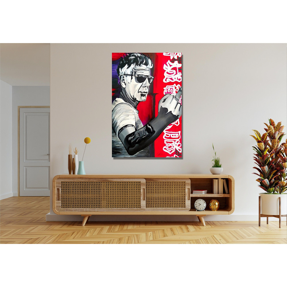 Anthony Bourdain Middle Finger Ready To Hang Canvas,Anthony Color Pop Art Photo,Anthony Bourdain Print, Kitchen Decor,Anthony Bourdain Photo.jpg