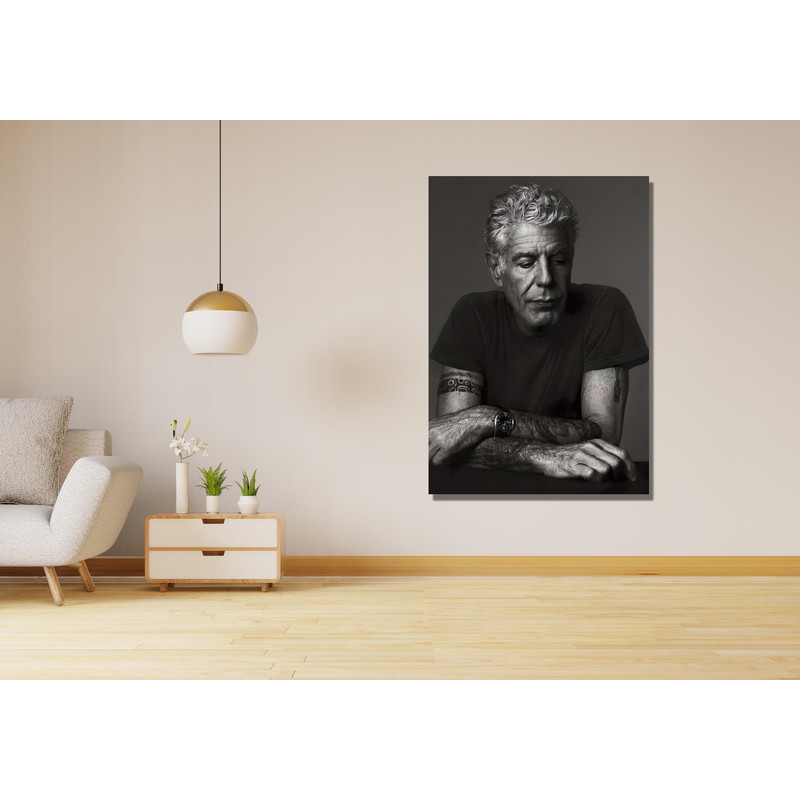 Anthony Bourdain Ready To Hang Canvas, Anthony Black and White, Vintage Photo, Anthony Bourdain Print, Kitchen Decor, Anthony Bourdain Photo.jpg