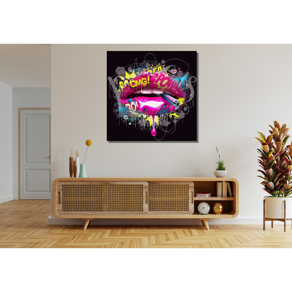 Banksy Lips Ready To Hang Canvas, Banksy Canvas Art, Omg Prints, Banksy Wall Art, Lips Painting, Street Art Poster, Banksy Poster Wall Art.jpg
