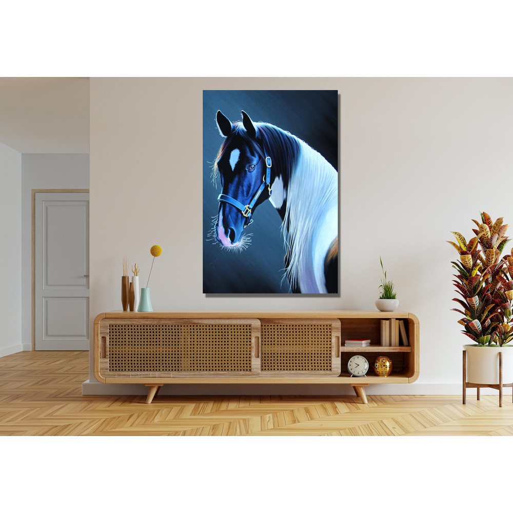 Blue Horse Ready To Hang Canvas,Fantastic Horse Wall Art Print on Canvas,Animal Painting Canvas,Animal Art Print,Room Decor,Wall Hanging Art.jpg