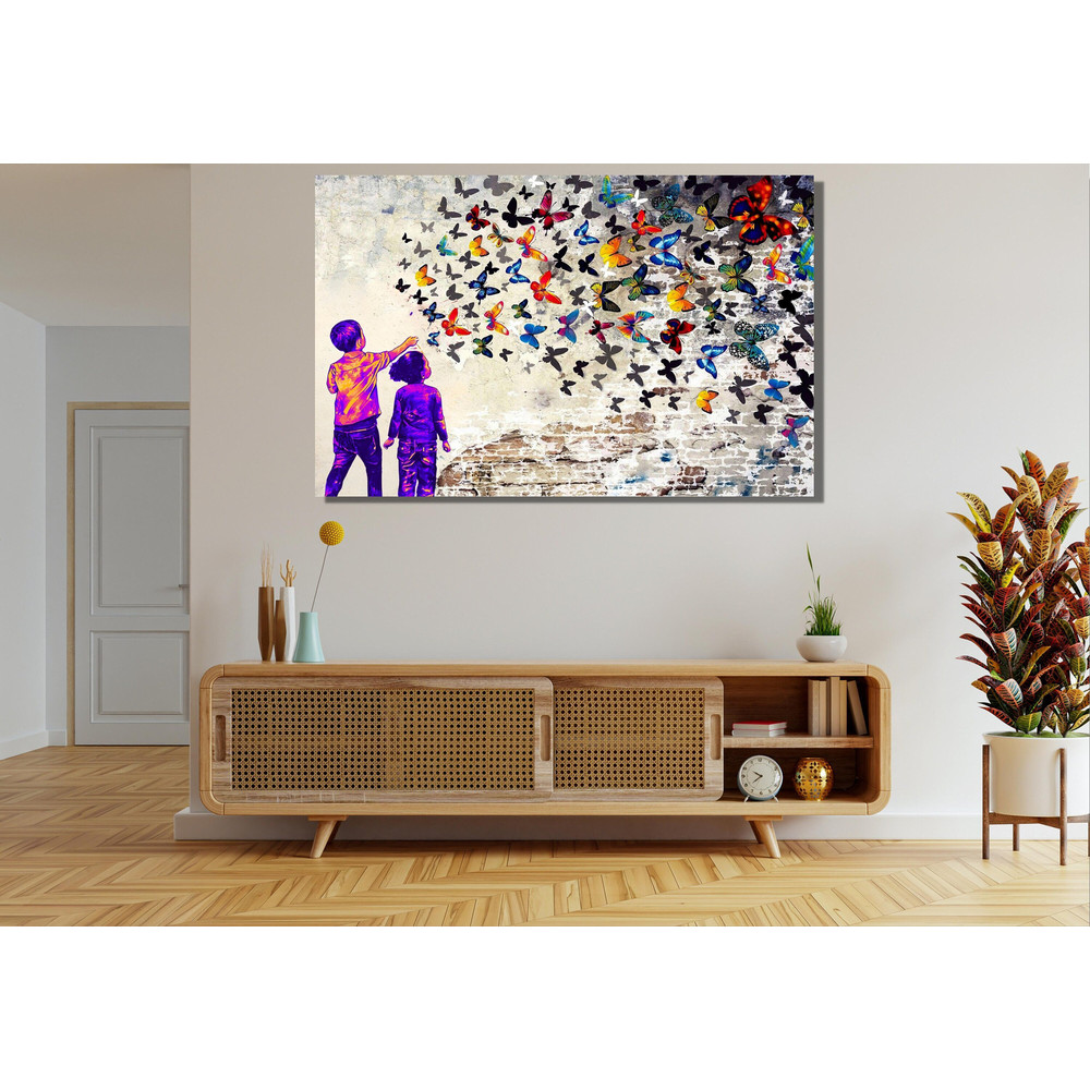 Butterfly Children Suicide Ready To Hang Canvas,Banksy Head Shot,Canvas Wall Art,Graffiti Print,Banksy Street Art,Banksy Art,Banksy Children.jpg